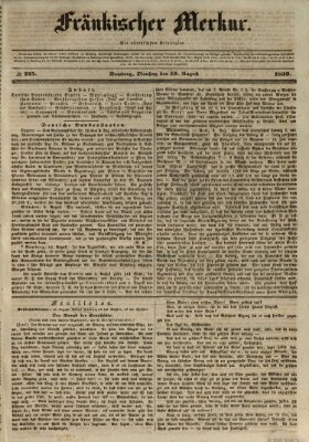 Fränkischer Merkur (Bamberger Zeitung) Dienstag 13. August 1839