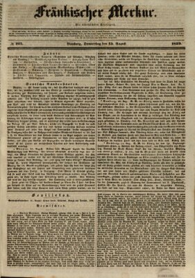 Fränkischer Merkur (Bamberger Zeitung) Donnerstag 15. August 1839