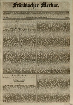 Fränkischer Merkur (Bamberger Zeitung) Montag 19. August 1839