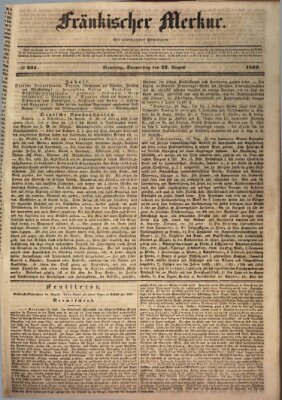 Fränkischer Merkur (Bamberger Zeitung) Donnerstag 22. August 1839