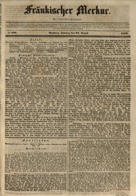 Fränkischer Merkur (Bamberger Zeitung) Samstag 24. August 1839