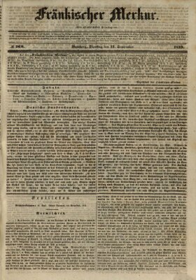 Fränkischer Merkur (Bamberger Zeitung) Dienstag 17. September 1839