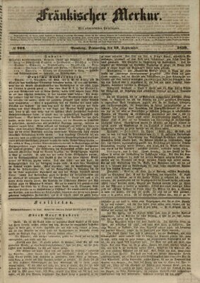 Fränkischer Merkur (Bamberger Zeitung) Donnerstag 19. September 1839