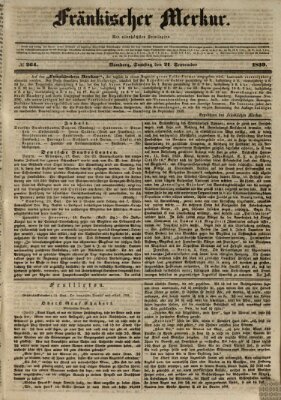 Fränkischer Merkur (Bamberger Zeitung) Samstag 21. September 1839