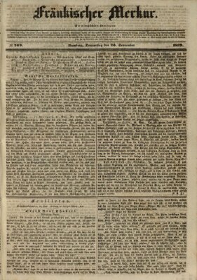 Fränkischer Merkur (Bamberger Zeitung) Donnerstag 26. September 1839