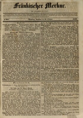 Fränkischer Merkur (Bamberger Zeitung) Samstag 12. Oktober 1839