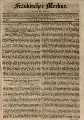 Fränkischer Merkur (Bamberger Zeitung) Donnerstag 17. Oktober 1839