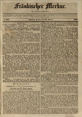 Fränkischer Merkur (Bamberger Zeitung) Samstag 19. Oktober 1839