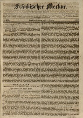 Fränkischer Merkur (Bamberger Zeitung) Sonntag 20. Oktober 1839