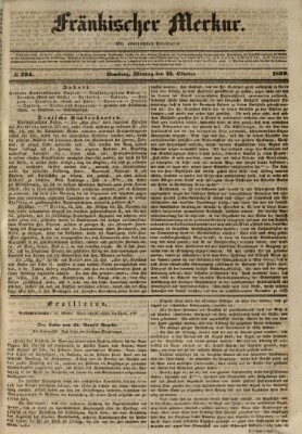 Fränkischer Merkur (Bamberger Zeitung) Montag 21. Oktober 1839