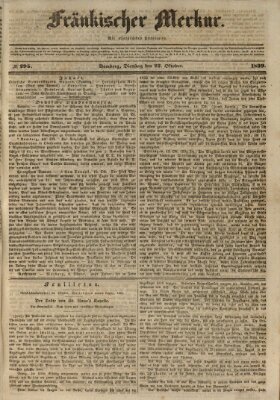 Fränkischer Merkur (Bamberger Zeitung) Dienstag 22. Oktober 1839