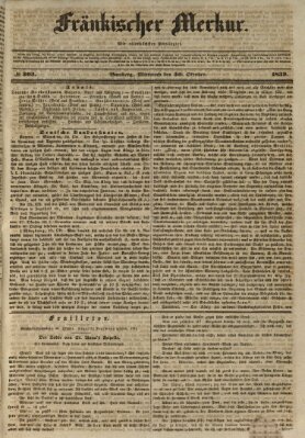 Fränkischer Merkur (Bamberger Zeitung) Mittwoch 30. Oktober 1839