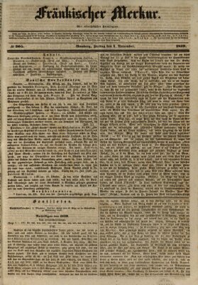 Fränkischer Merkur (Bamberger Zeitung) Freitag 1. November 1839