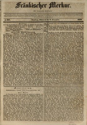 Fränkischer Merkur (Bamberger Zeitung) Mittwoch 6. November 1839