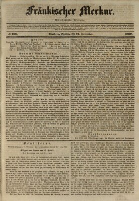 Fränkischer Merkur (Bamberger Zeitung) Dienstag 12. November 1839