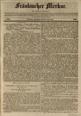 Fränkischer Merkur (Bamberger Zeitung) Mittwoch 20. November 1839