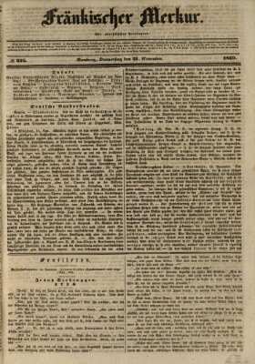 Fränkischer Merkur (Bamberger Zeitung) Donnerstag 21. November 1839