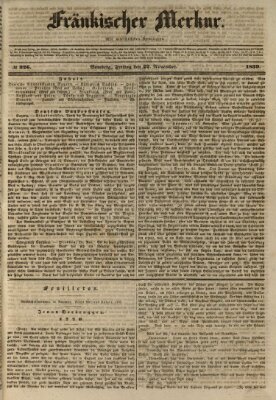 Fränkischer Merkur (Bamberger Zeitung) Freitag 22. November 1839