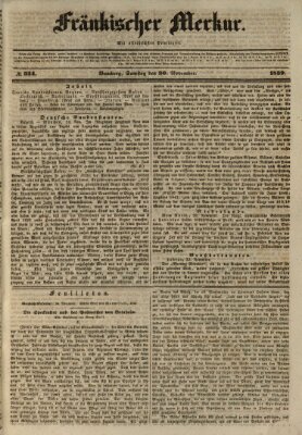 Fränkischer Merkur (Bamberger Zeitung) Samstag 30. November 1839