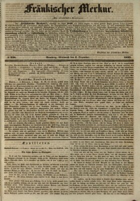 Fränkischer Merkur (Bamberger Zeitung) Mittwoch 4. Dezember 1839