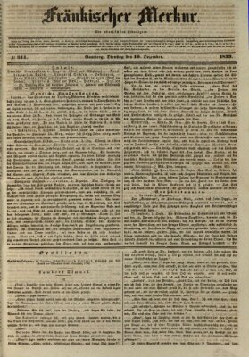 Fränkischer Merkur (Bamberger Zeitung) Dienstag 10. Dezember 1839