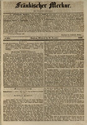 Fränkischer Merkur (Bamberger Zeitung) Mittwoch 11. Dezember 1839