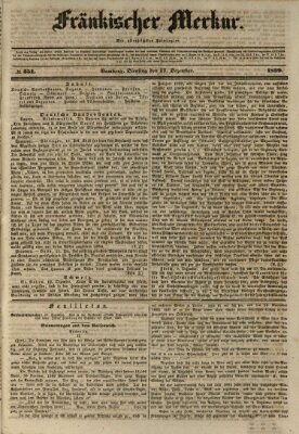 Fränkischer Merkur (Bamberger Zeitung) Dienstag 17. Dezember 1839