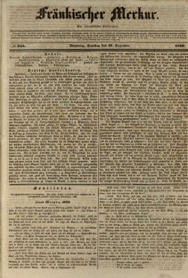 Fränkischer Merkur (Bamberger Zeitung) Samstag 21. Dezember 1839
