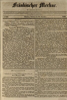 Fränkischer Merkur (Bamberger Zeitung) Sonntag 22. Dezember 1839