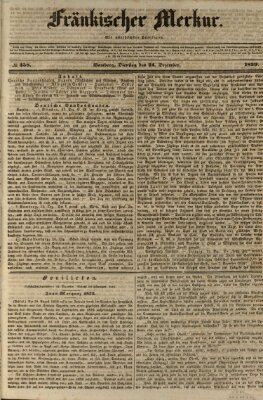 Fränkischer Merkur (Bamberger Zeitung) Dienstag 24. Dezember 1839