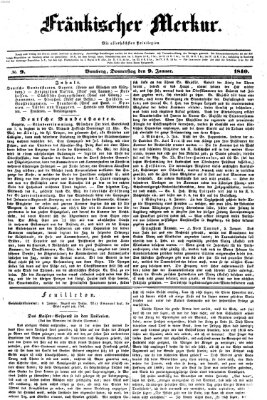 Fränkischer Merkur (Bamberger Zeitung) Donnerstag 9. Januar 1840