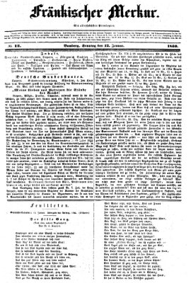 Fränkischer Merkur (Bamberger Zeitung) Sonntag 12. Januar 1840