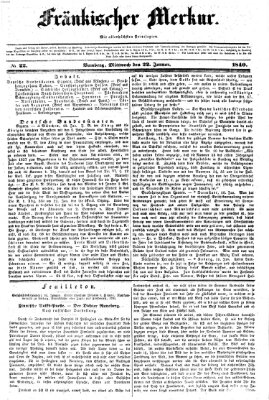 Fränkischer Merkur (Bamberger Zeitung) Mittwoch 22. Januar 1840