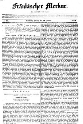 Fränkischer Merkur (Bamberger Zeitung) Freitag 24. Januar 1840