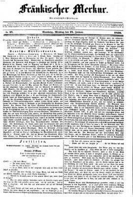 Fränkischer Merkur (Bamberger Zeitung) Montag 27. Januar 1840