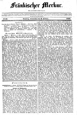 Fränkischer Merkur (Bamberger Zeitung) Donnerstag 6. Februar 1840