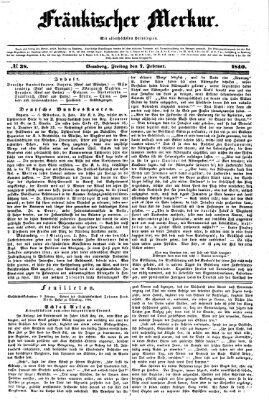 Fränkischer Merkur (Bamberger Zeitung) Freitag 7. Februar 1840