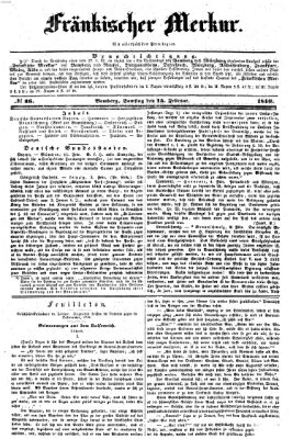 Fränkischer Merkur (Bamberger Zeitung) Samstag 15. Februar 1840