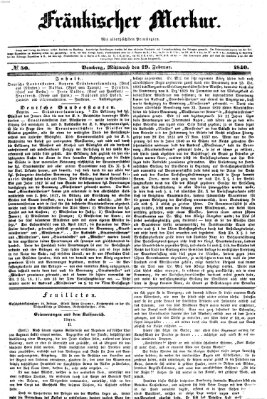 Fränkischer Merkur (Bamberger Zeitung) Mittwoch 19. Februar 1840