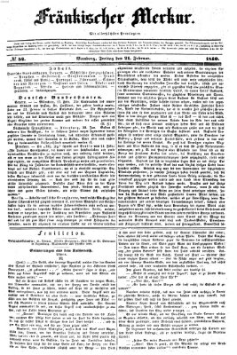 Fränkischer Merkur (Bamberger Zeitung) Freitag 21. Februar 1840