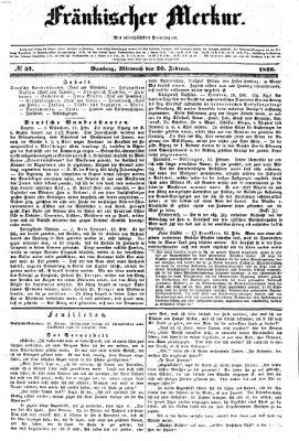 Fränkischer Merkur (Bamberger Zeitung) Mittwoch 26. Februar 1840