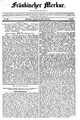 Fränkischer Merkur (Bamberger Zeitung) Freitag 28. Februar 1840