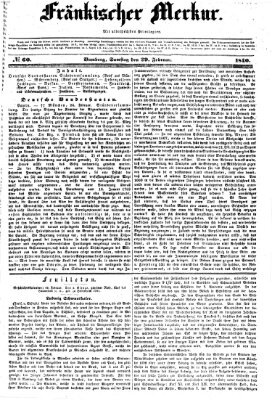 Fränkischer Merkur (Bamberger Zeitung) Samstag 29. Februar 1840