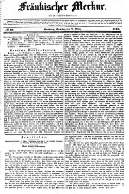 Fränkischer Merkur (Bamberger Zeitung) Samstag 7. März 1840