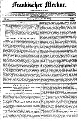 Fränkischer Merkur (Bamberger Zeitung) Montag 16. März 1840