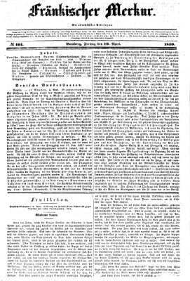 Fränkischer Merkur (Bamberger Zeitung) Freitag 10. April 1840