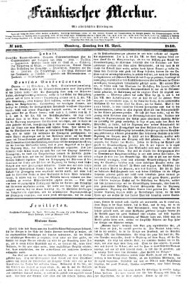 Fränkischer Merkur (Bamberger Zeitung) Samstag 11. April 1840