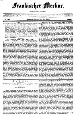 Fränkischer Merkur (Bamberger Zeitung) Montag 13. April 1840