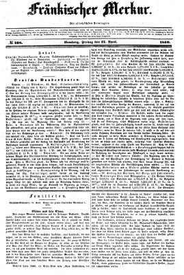 Fränkischer Merkur (Bamberger Zeitung) Freitag 17. April 1840