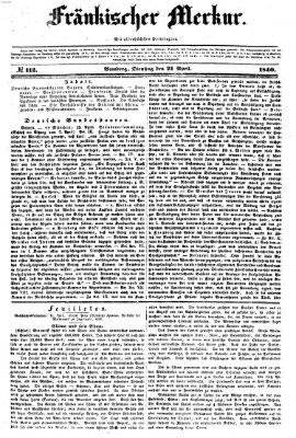 Fränkischer Merkur (Bamberger Zeitung) Dienstag 21. April 1840